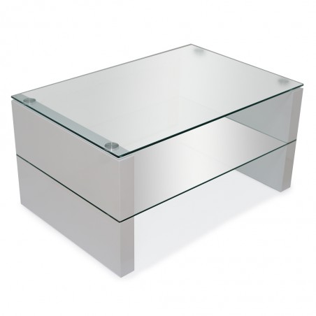 Marana Coffee Table MDF/Glass Top & Shelf