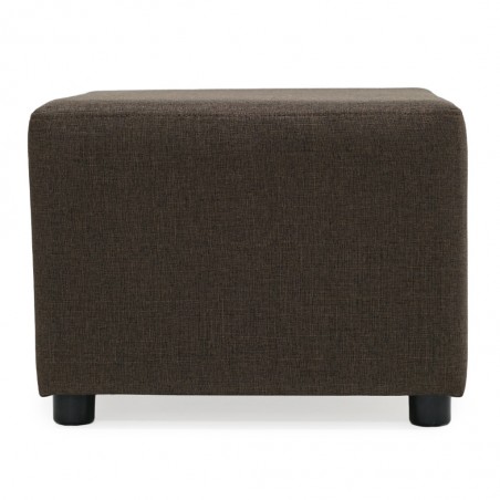 Picasso Ottoman in Plain Brown Fabric