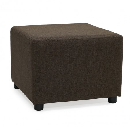 Picasso Ottoman in Plain Brown Fabric