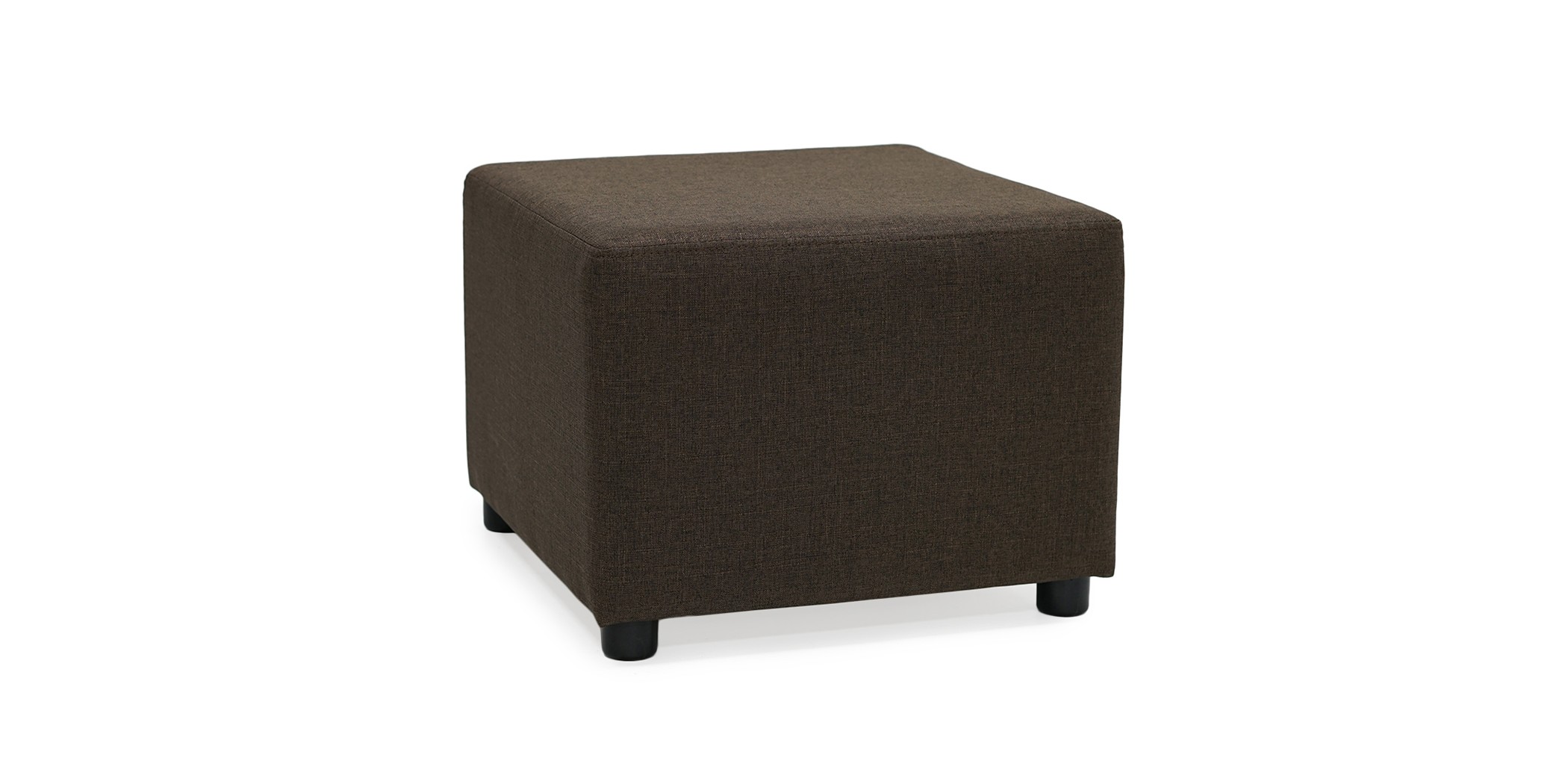 Picasso Ottoman in Plain Brown Fabric