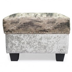 Marco Ottoman in Plain Silver/Pattern Fabric Marco Ottoman in Plain Silver/Pattern Fabric