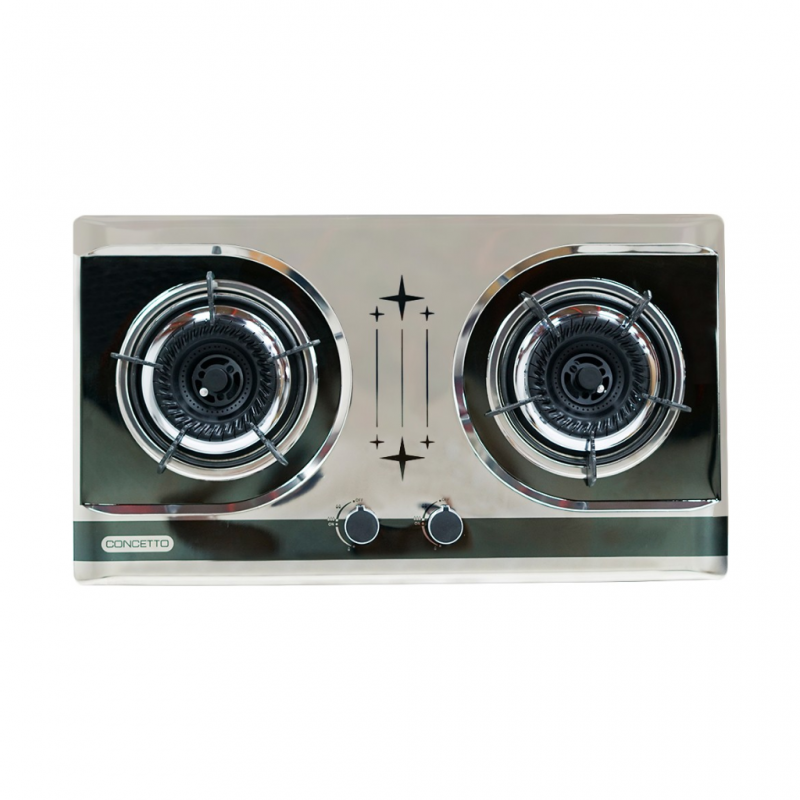 Concetto CGB-22083 Built in Blk S/S Double Burner Concetto CGB-22083 Built in Blk S/S Double Burner