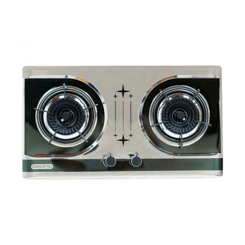 Concetto CGB-22083 Built in Blk S/S Double Burner