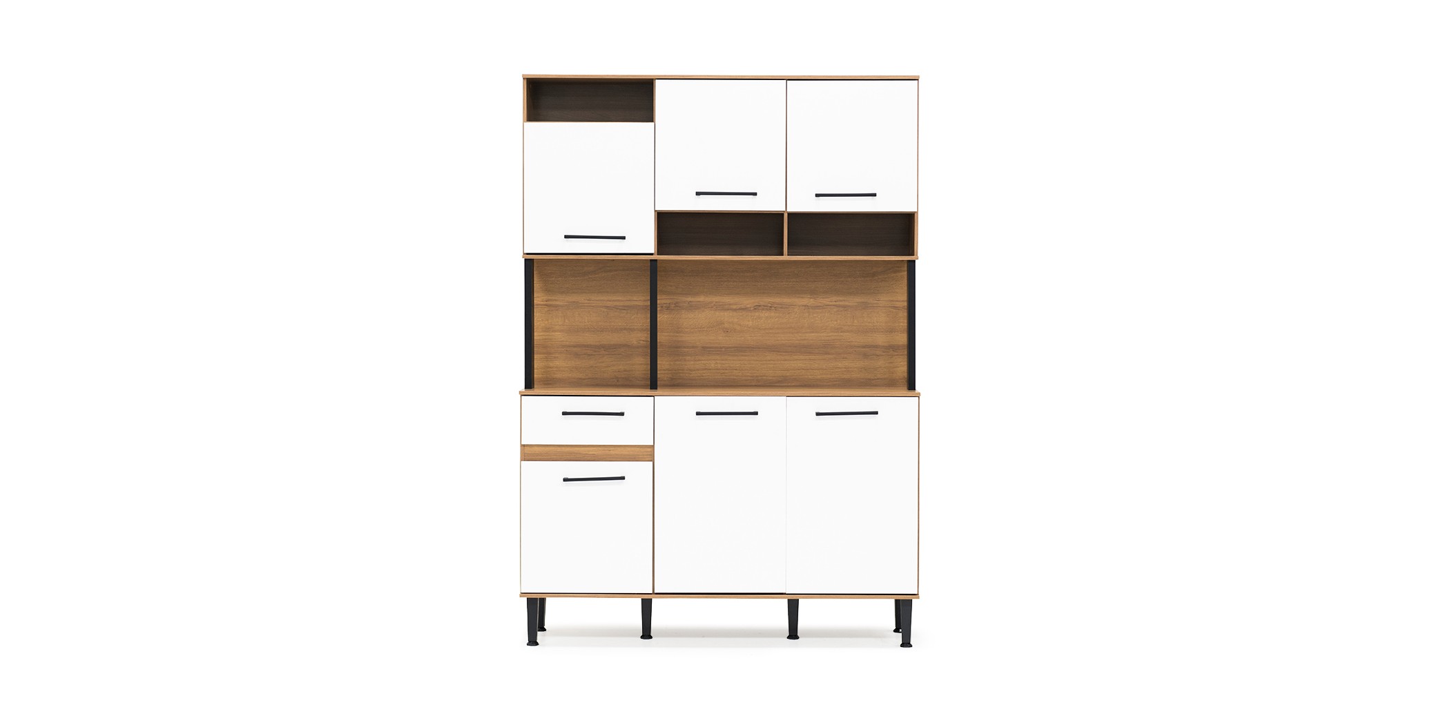 Coquina Kitchen Cabinet Dakar/White 6 Drs & 1 Drawer