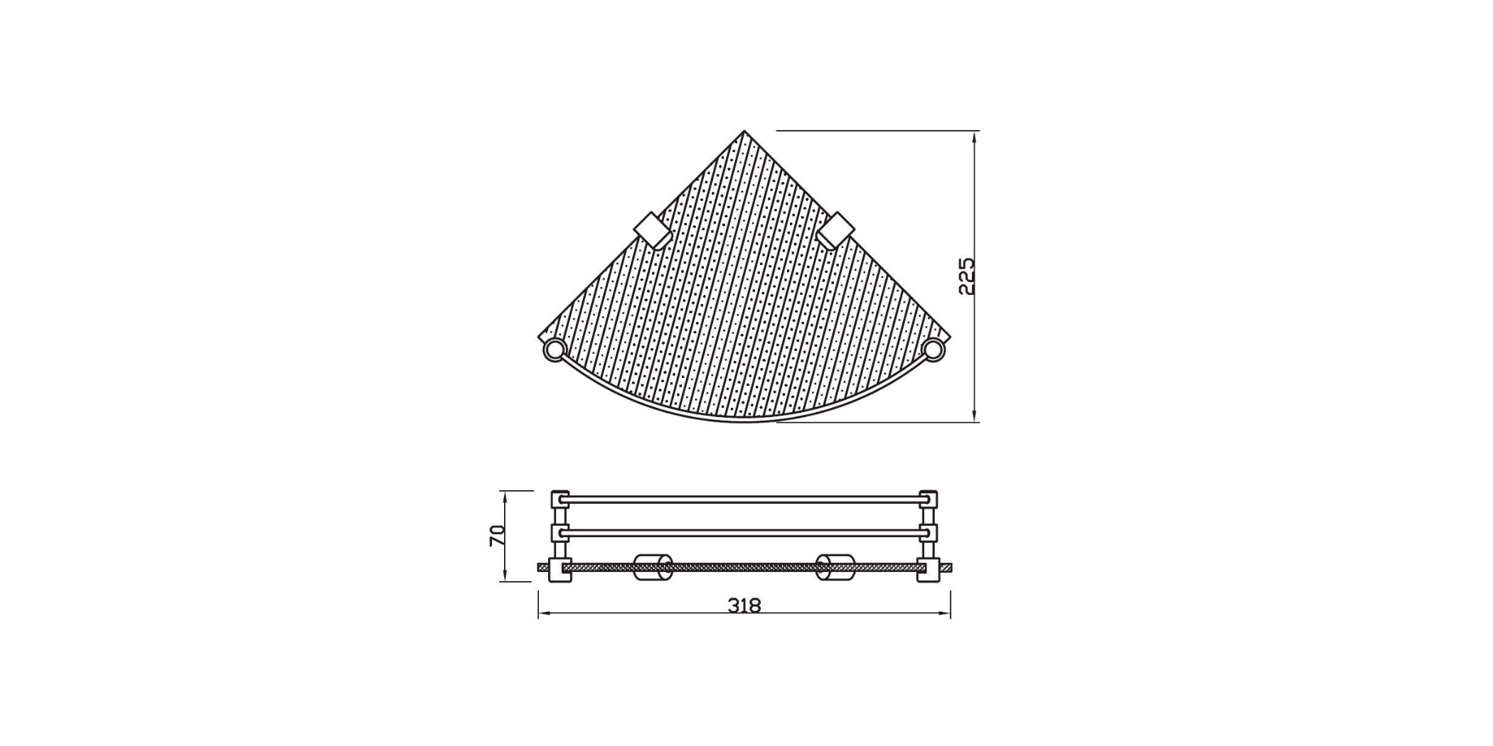Jaquar Continental Corner Glass Shelf With Bracket ACNCHR1173