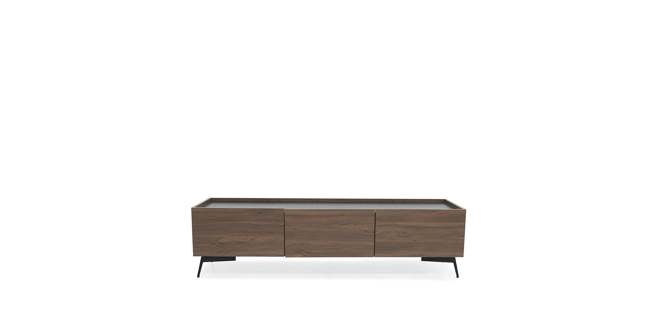 Lefty Low TV Cabinet Matt Black Epoxy/Walnut/Black