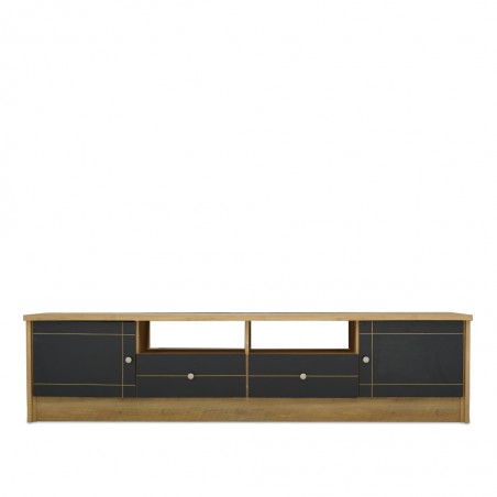 Fiona Low TV Cabinet 2 Drs & 2 Drws S.Oak/ D.Grey