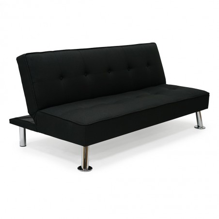 Aspen Sofa Bed Black Linen Fabric
