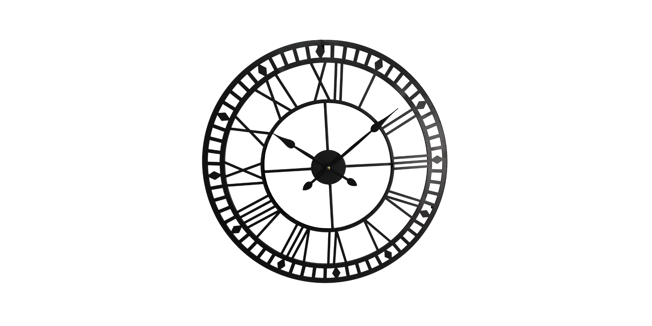 Metal Frame Wall Clock Black ( MLM 710397)