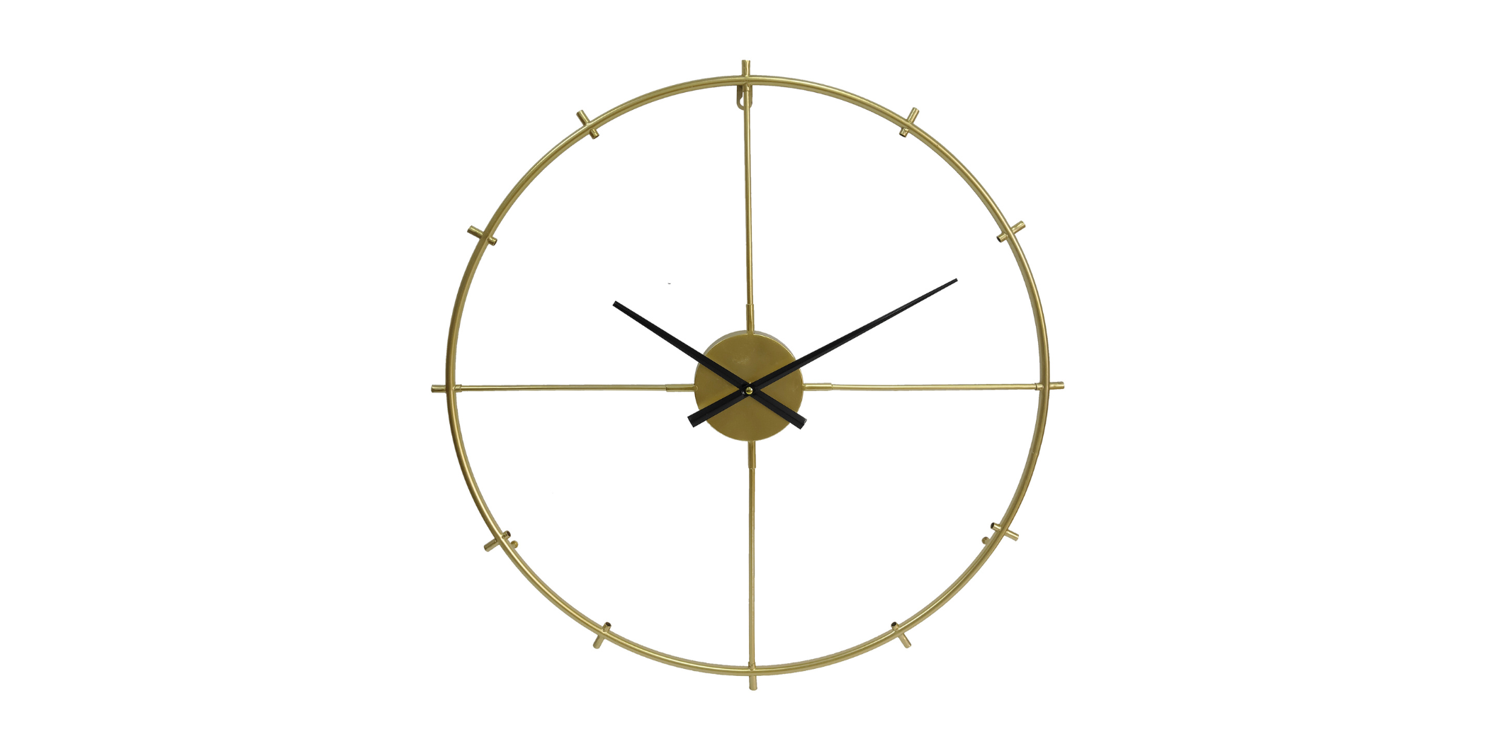 Metal Frame Wall Clock Gold ( MLM- 710395)