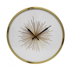 Metal Frame Wall Clock Black & Gold ( MLM -710419)