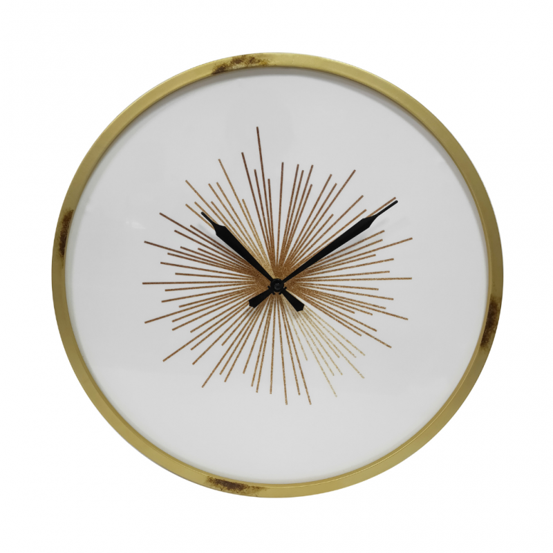 Metal Frame Wall Clock Black & Gold ( MLM -710419) Metal Frame Wall Clock Black & Gold ( MLM -710419)