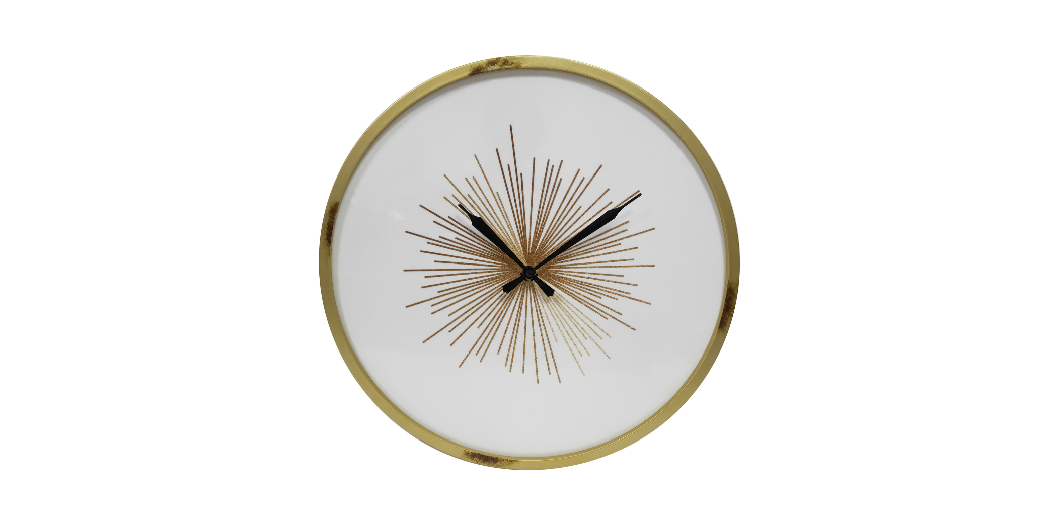 Metal Frame Wall Clock Black & Gold ( MLM -710419)