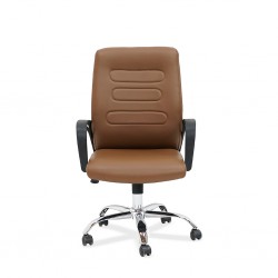 Stellar Calendula Medium Back Chair Brown PU