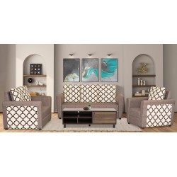 Wenlo 3+2+1 Brown W/Beige &...