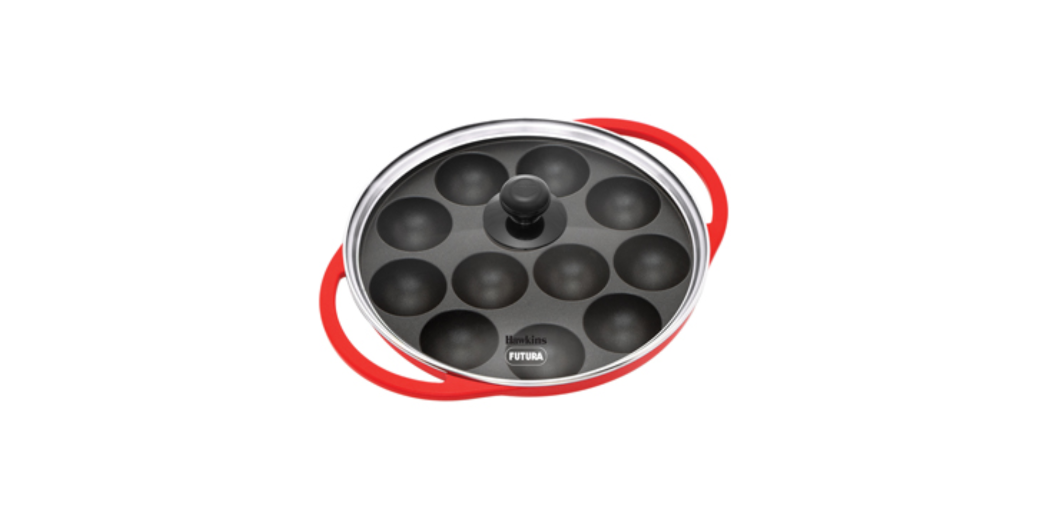 Hawkins NAPE26/24G 26cm Die Cast Non Stick Appe Pan 12 Cups With Glass Lid