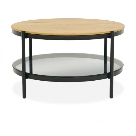 Bilbao Round Coffee Table MDF/Glass Top