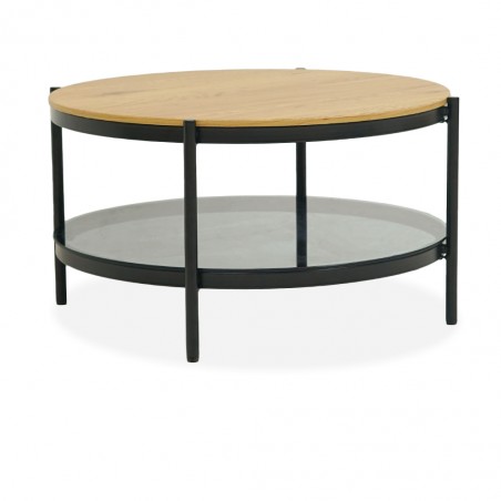 Bilbao Round Coffee Table MDF/Glass Top