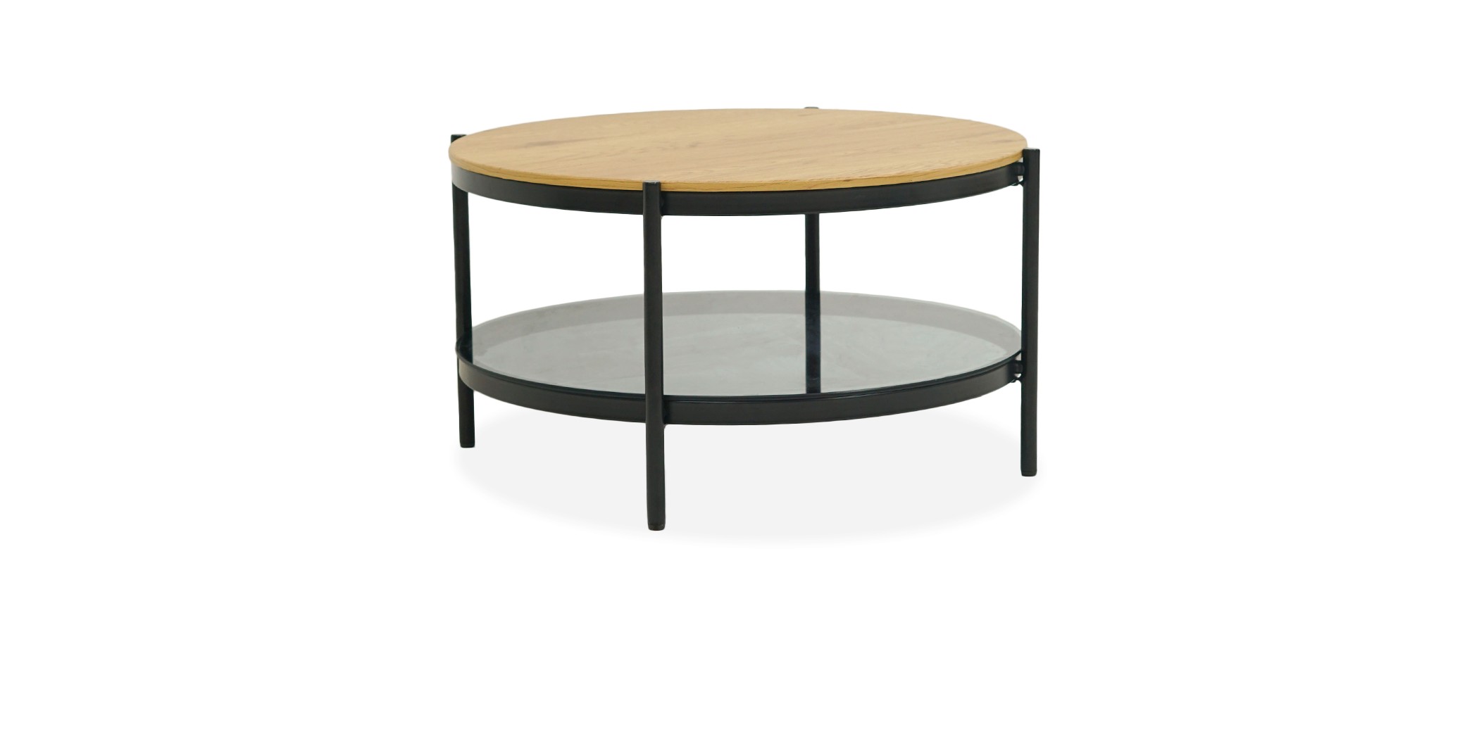 Bilbao Round Coffee Table MDF/Glass Top