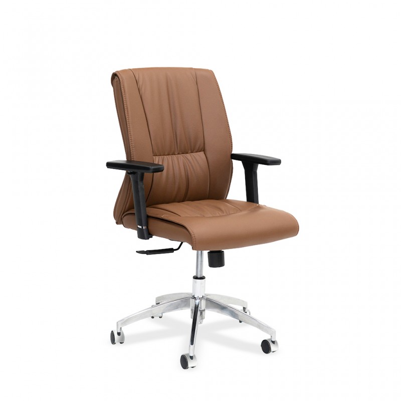 Stellar Cardinal Medium Back Office Chair Brown PU