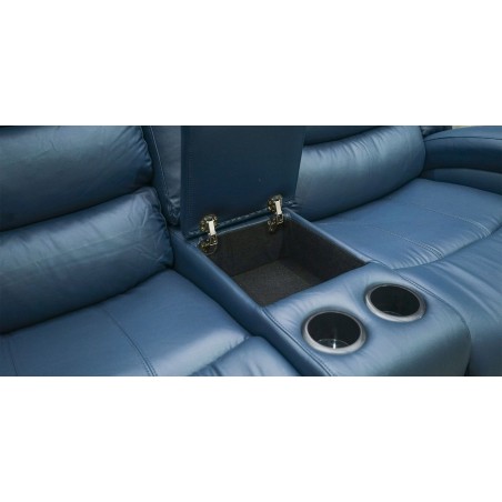 Veneto Sofa 3+2 in Blue Leather Gel