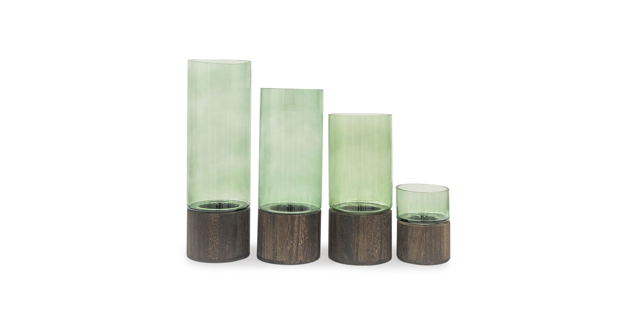 Set of 4 Glass Vases
