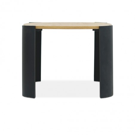 Laura Square Coffee Table Metal & Mdf Brown & Black