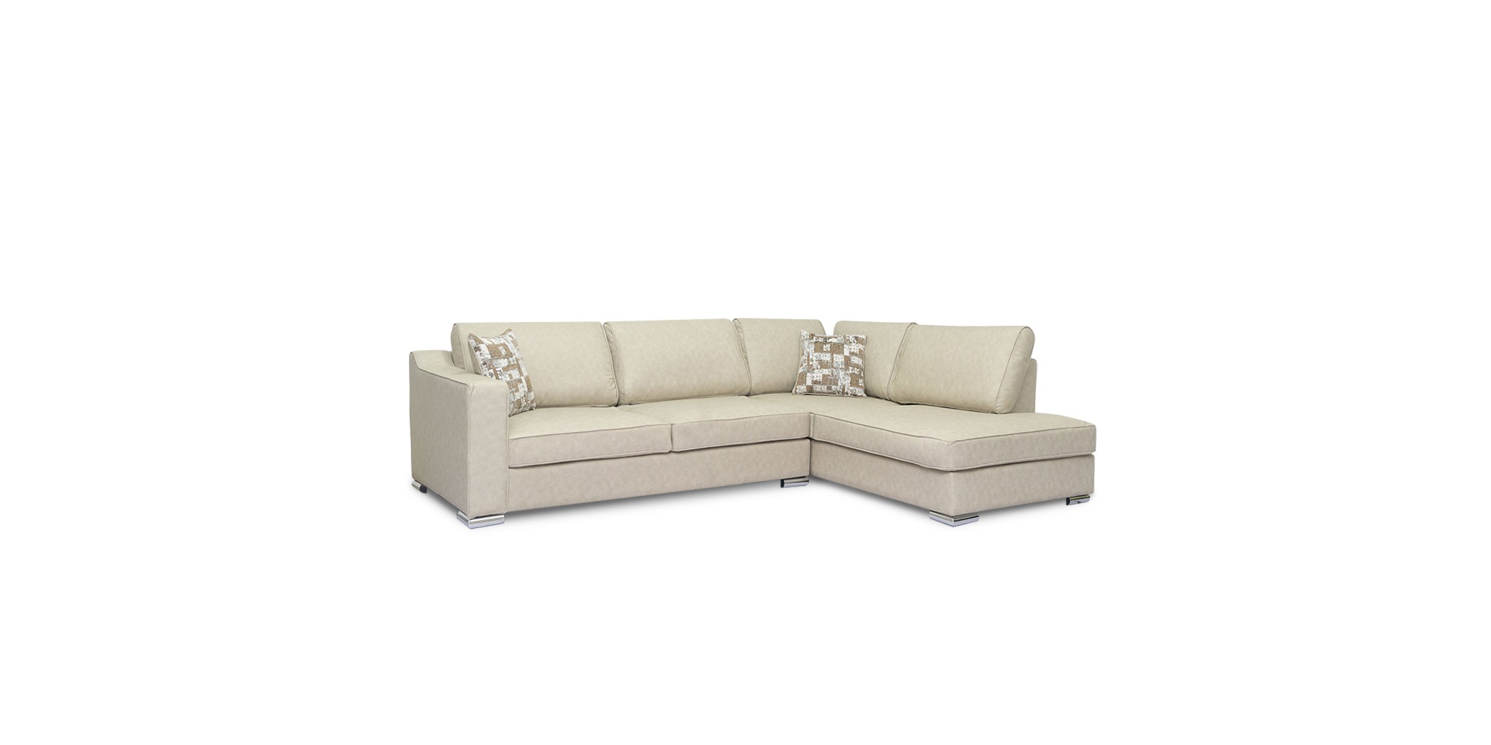 Delta Sofa Corner in Stone Col Leather Gel