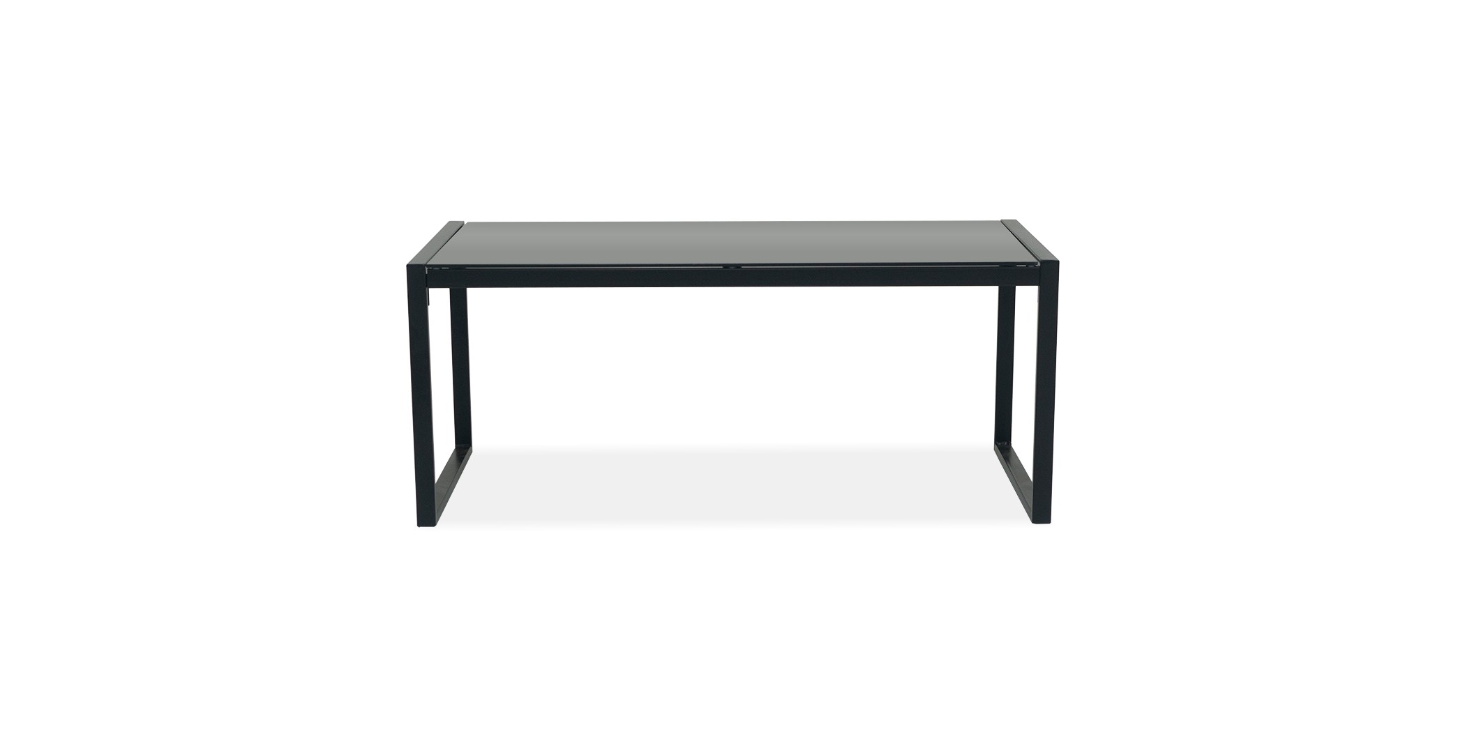 Jenna Coffee Table Metal & Black Glass