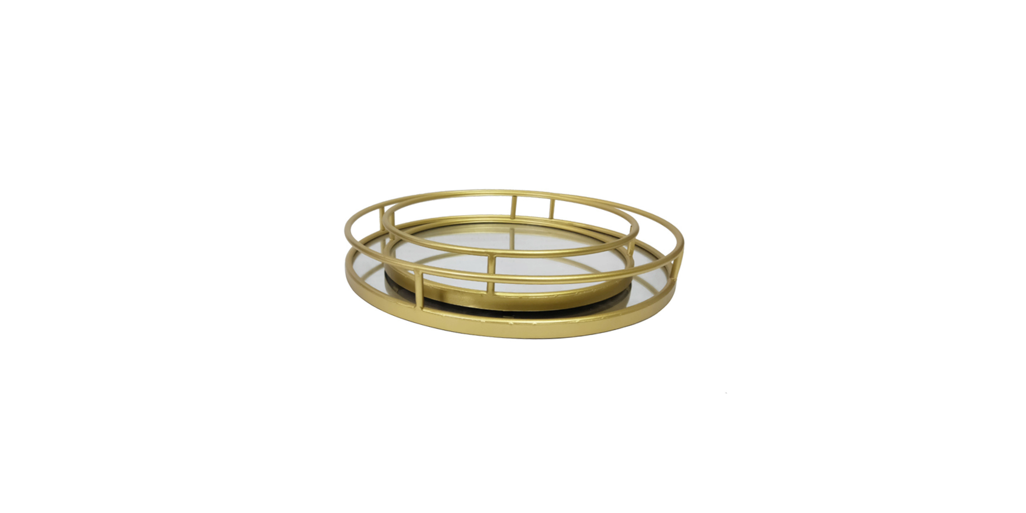 Tray Metal With Mirror Frame