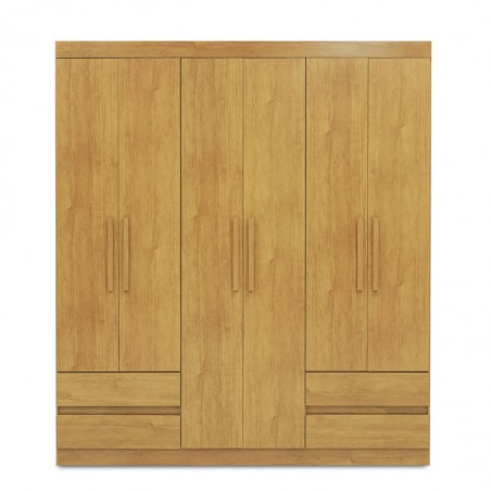 Zeus Wardrobe 6 Doors Almond Clean