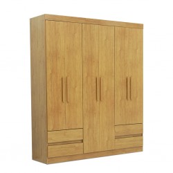Zeus Wardrobe 6 Doors Almond Clean