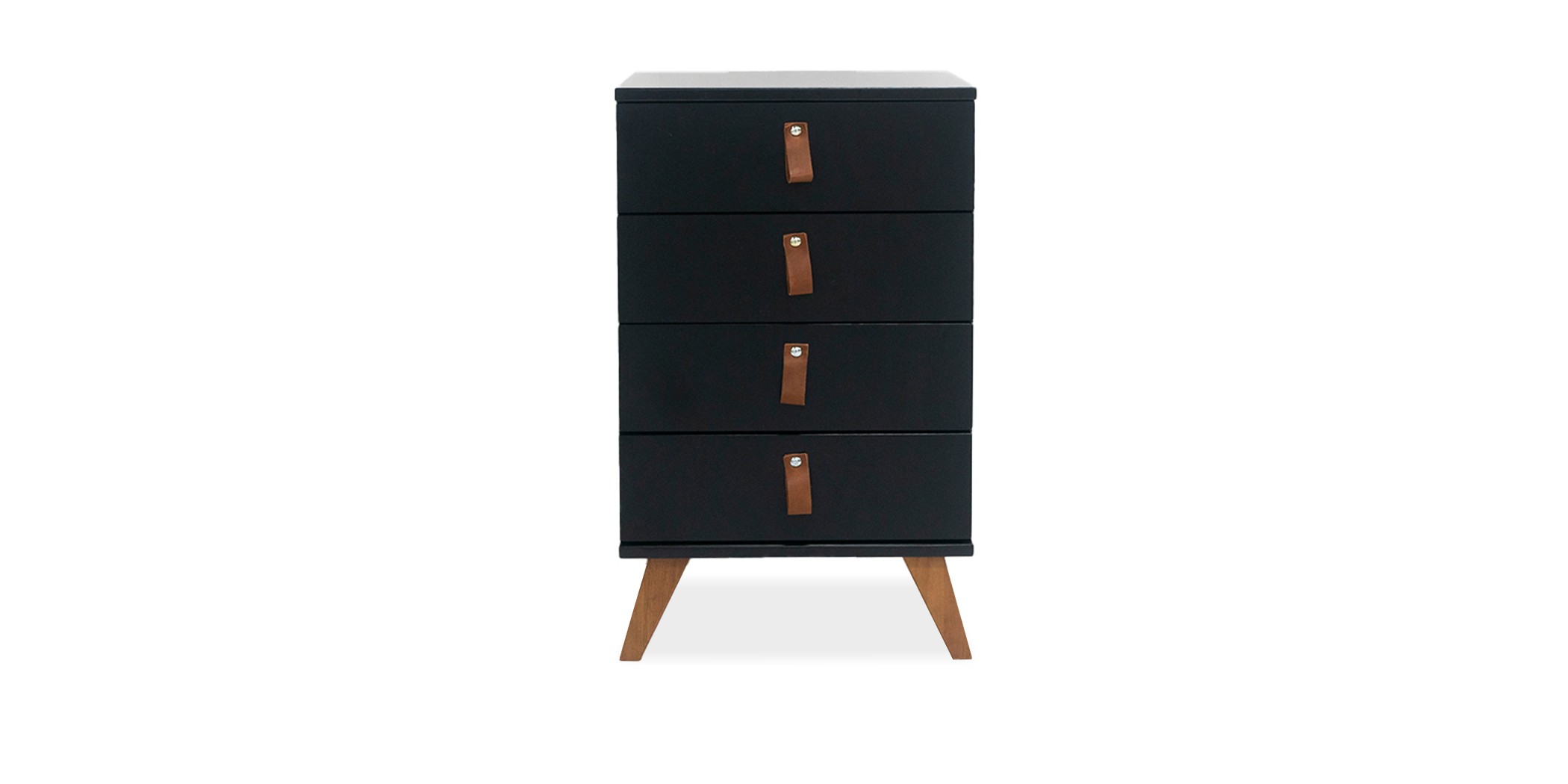Skin Buffet Solid Wood/MDF 4 Drawers Black/Garapa