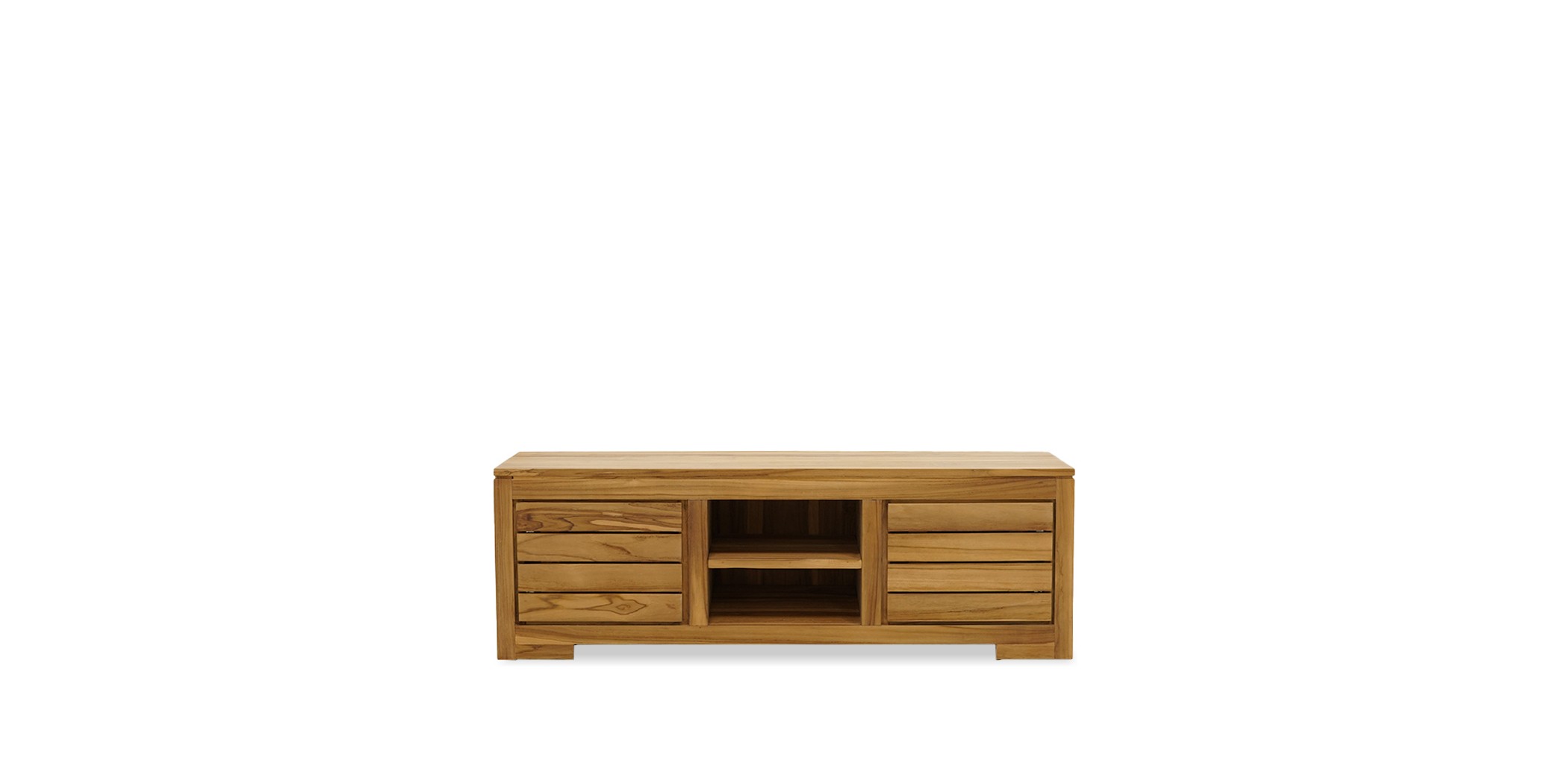 Seville Low TV Cabinet With 2 Shelves In Teak