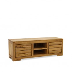 Seville Low TV Cabinet With 2 Shelves In Teak