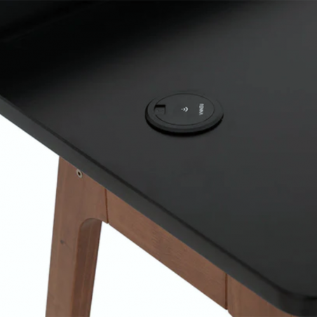 Volt Desk Solid Wood & MDF Black/Garapa