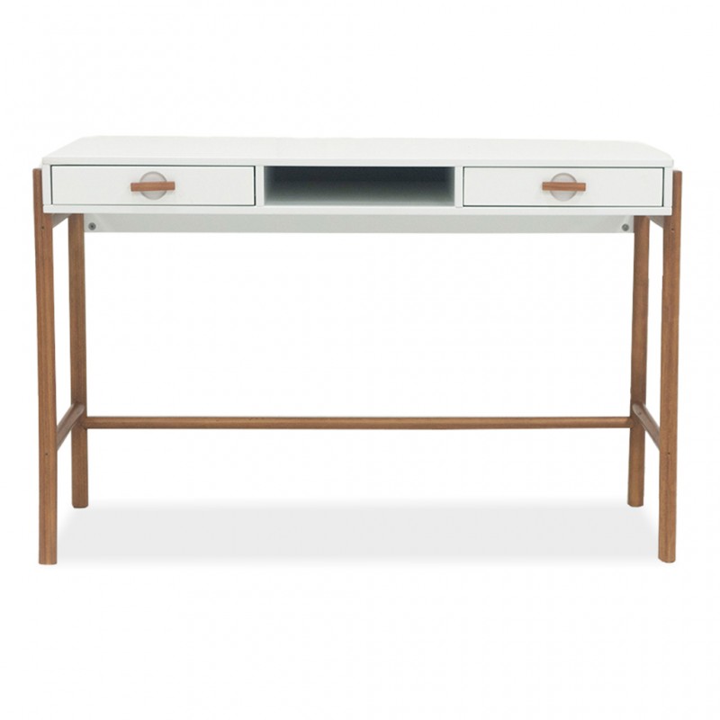 Ring Writing Desk Solid Wood & MDF 1 Drawer White Ring Writing Desk Solid Wood & MDF 1 Drawer White