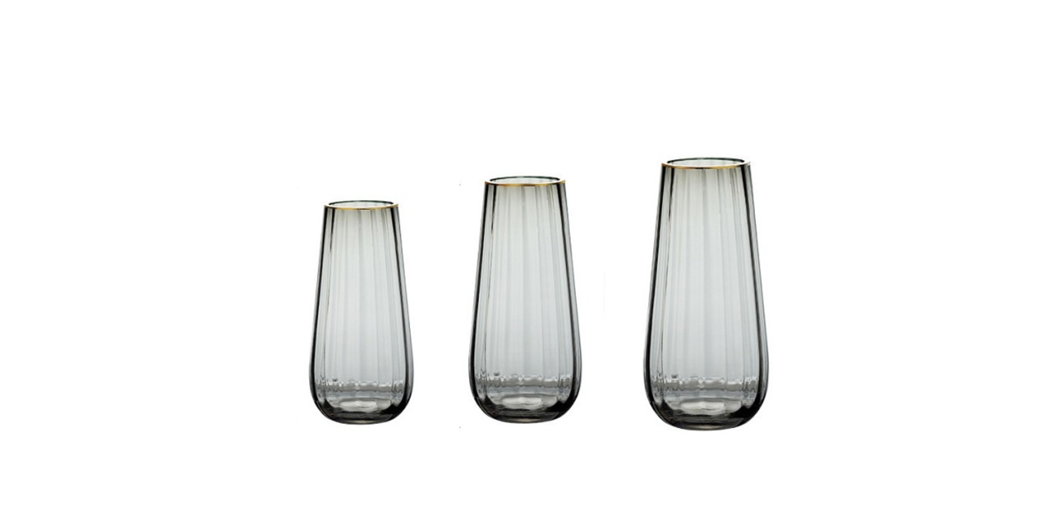 Set of 3 Glass Vases