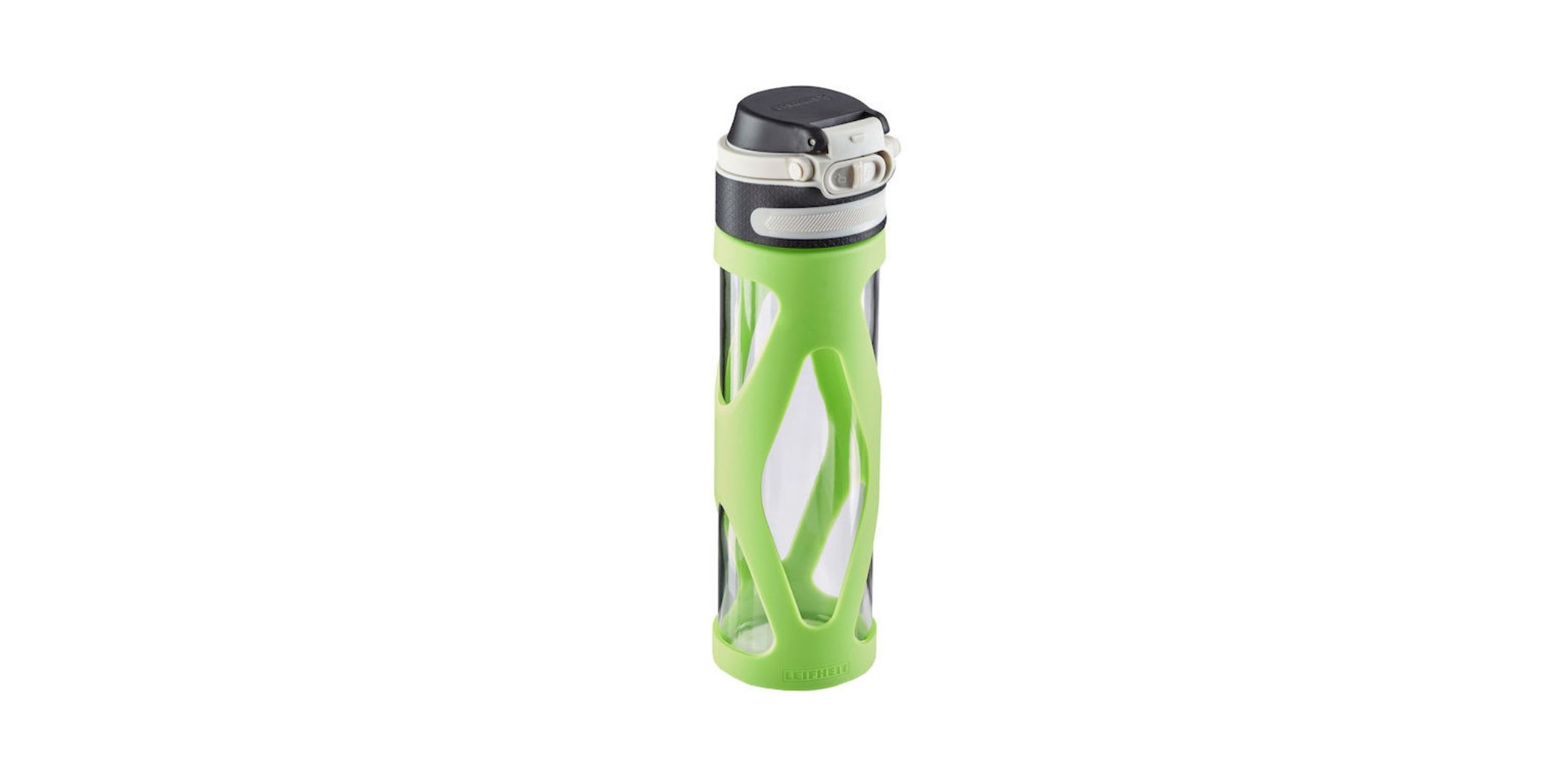 Leifheit LE020BGK Drinking 600ml Kiwi Bottle Glass Flip "O"