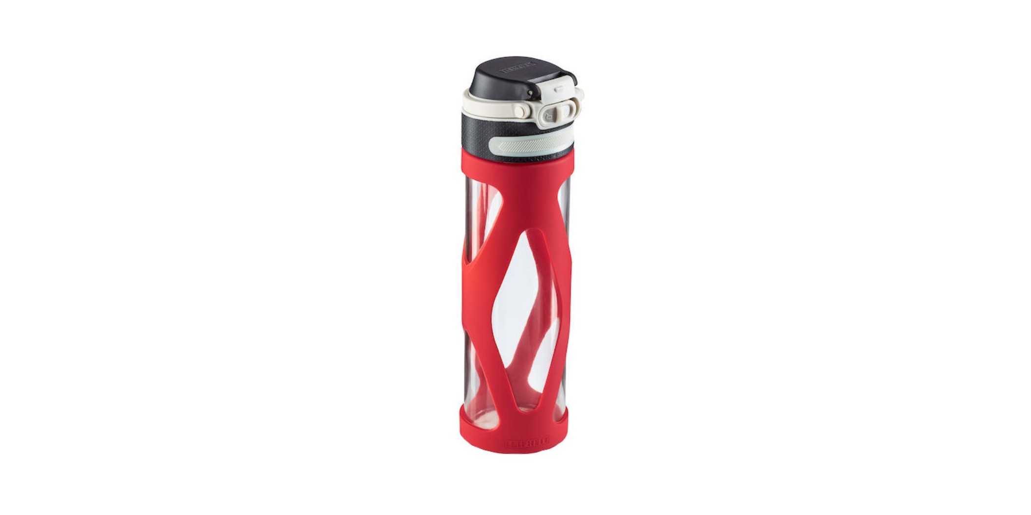 Leifheit LE020BGR Drinking 600ml Red Bottle Glass Flip "O"