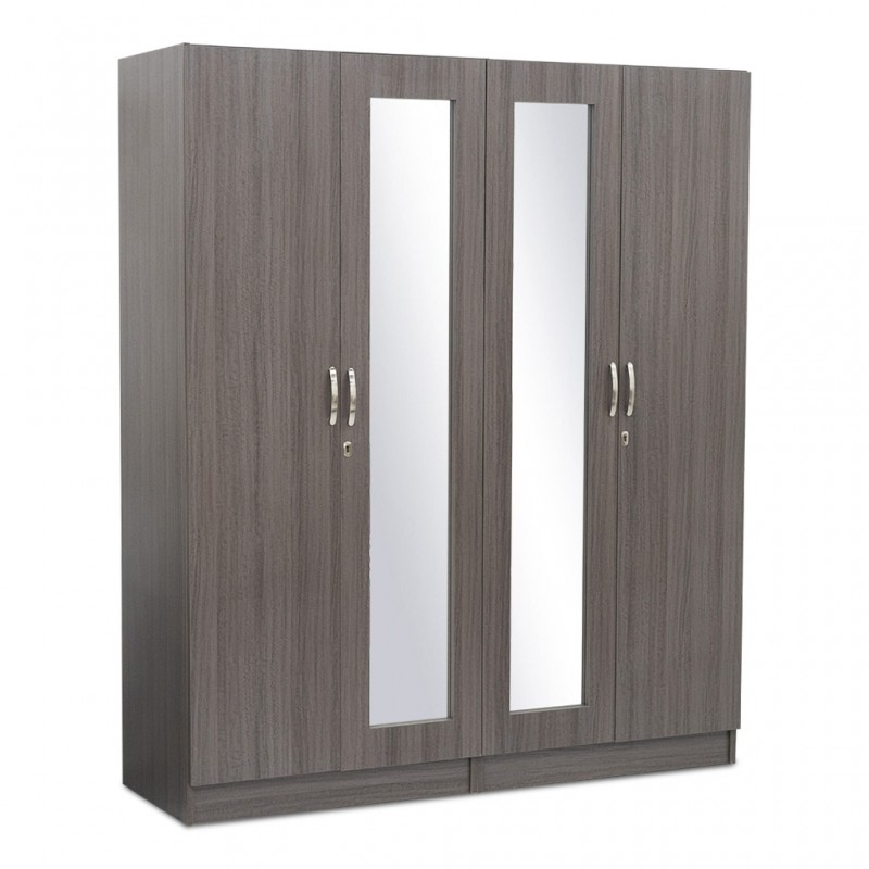 Swan Wardrobe 4 Doors MDF Pirple Oak Swan Wardrobe 4 Doors MDF Pirple Oak