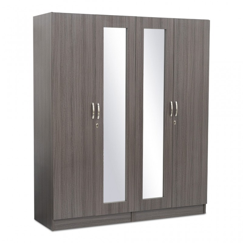 Swan Wardrobe 4 Doors MDF Pirple Oak