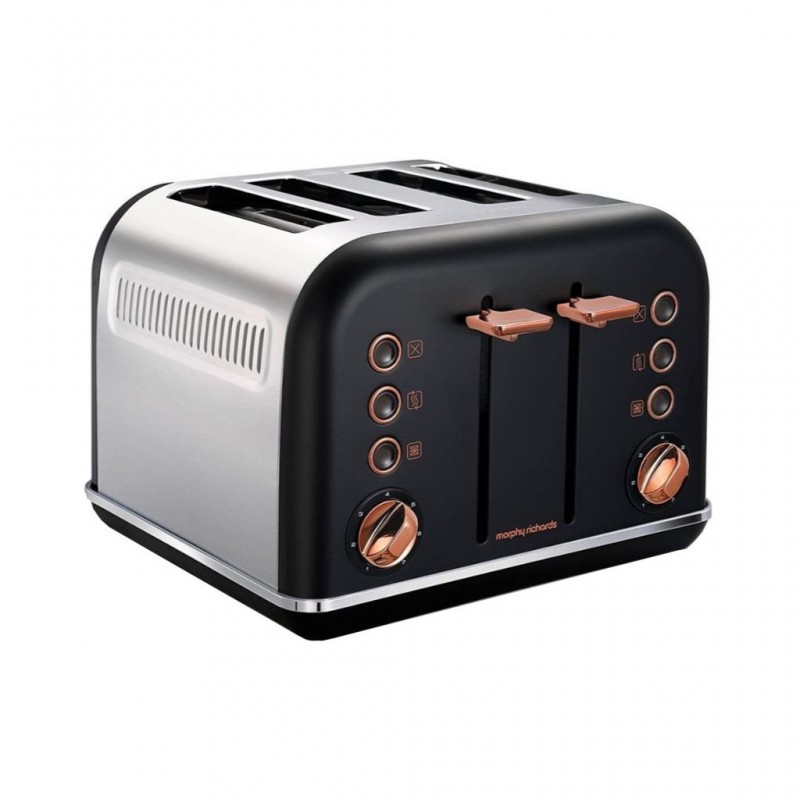 Morphy Richards 242104 Accents Rose Gold 4 Slice Black Toaster Morphy Richards 242104 Accents Rose Gold 4 Slice Black Toaster