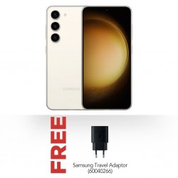 Samsung Galaxy S23 Plus Cream & Free Samsung Travel Adaptor- TA800