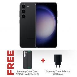 Samsung Galaxy S23 Black & Free Samsung S23 Cover + Samsung Travel Adaptor