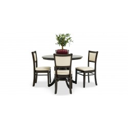 Esther Round Table and 4 Chairs Rubberwood