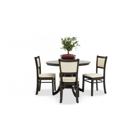 Esther Round Table and 4 Chairs Rubberwood