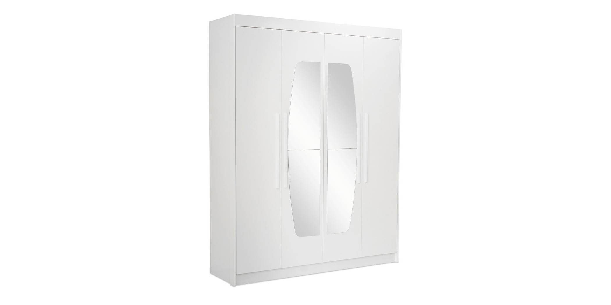 Orion Wardrobe 4 Doors White With Mirror