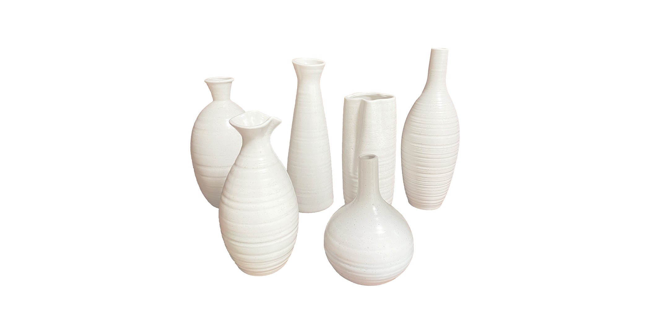 Mottled Stripes Set of 6 Ceramic Vase Mottled Stripes Set of 6 Ceramic Vase