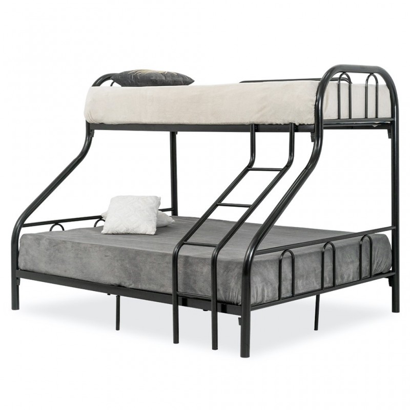 Zara Double Decker Bed 90x190 cm/150x190 cm Black In Metal Slats Zara Double Decker Bed 90x190 cm/150x190 cm Black In Metal Slats